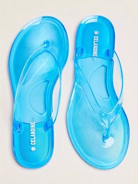 Celandine Blue Jelly Flip Flops NWT